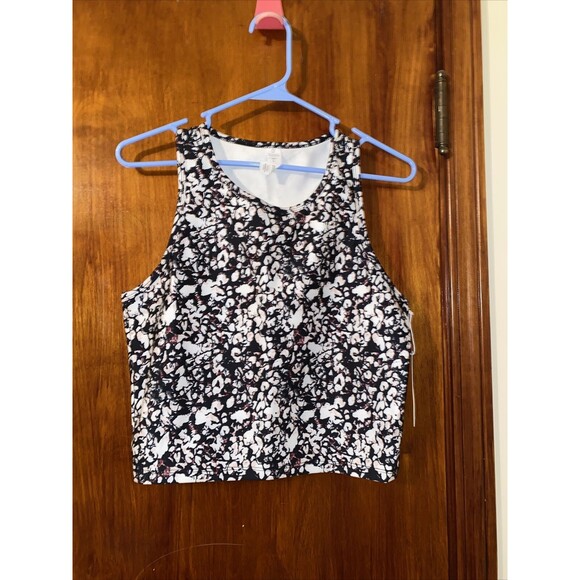 Balance Collection Tank Top Mia Womens Black White Crop Soft Stretch Size Large - Picture 1 of 8